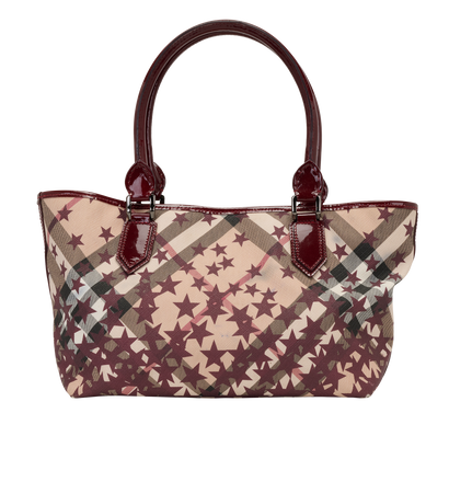 Supernova Stars Tote, &pound;210, Handbags, Beige, Canvas/Patent Leather, Front view